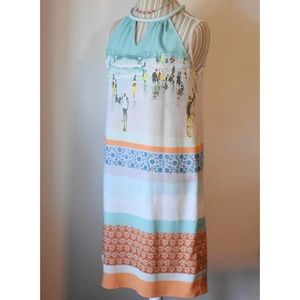 Anthro Dream Daily Beach Scene Halter Dress Small